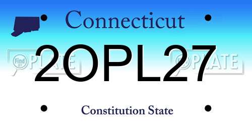 2OPL27 Connecticut License Plate