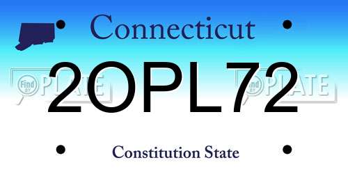 2OPL72 Connecticut License Plate