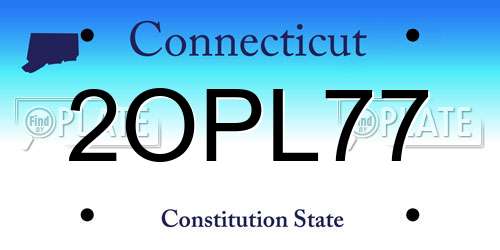 2OPL77 Connecticut License Plate