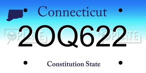 2OQ622 Connecticut License Plate