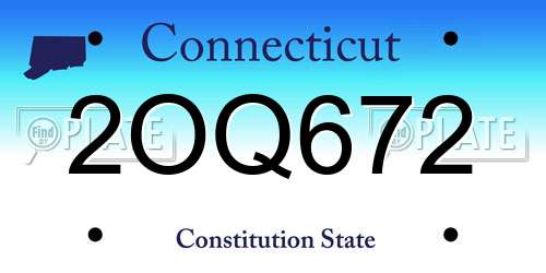 2OQ672 Connecticut License Plate