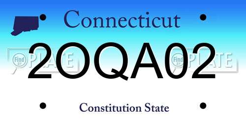 2OQA02 Connecticut License Plate