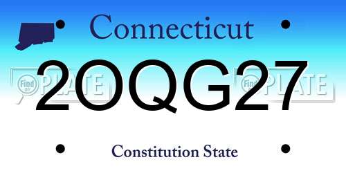 2OQG27 Connecticut License Plate