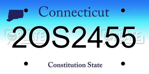 2OS2455 Connecticut License Plate