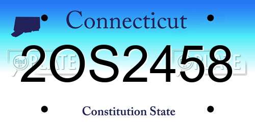 2OS2458 Connecticut License Plate