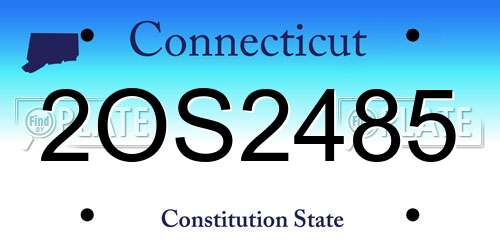 2OS2485 Connecticut License Plate