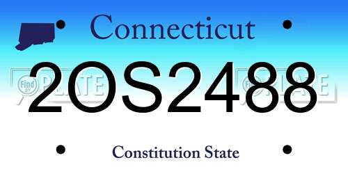 2OS2488 Connecticut License Plate