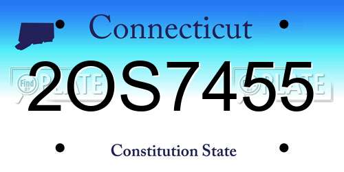 2OS7455 Connecticut License Plate