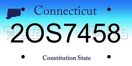 2OS7458 Connecticut License Plate