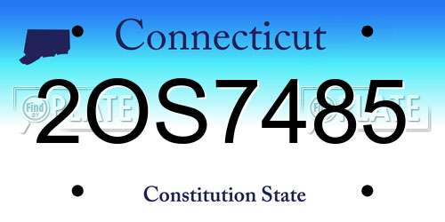 2OS7485 Connecticut License Plate