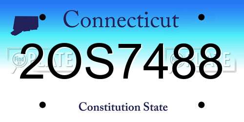 2OS7488 Connecticut License Plate