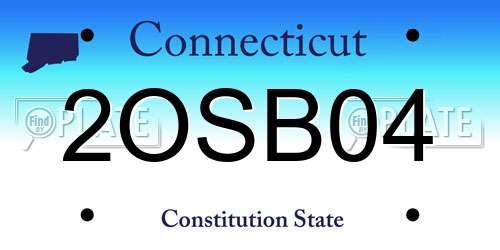 2OSB04 Connecticut License Plate