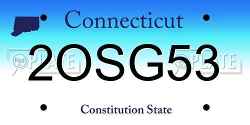 2OSG53 Connecticut License Plate