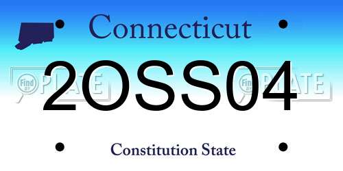 2OSS04 Connecticut License Plate