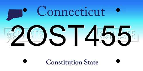 2OST455 Connecticut License Plate