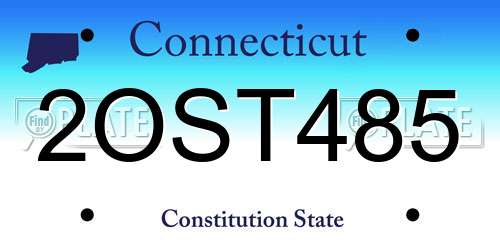 2OST485 Connecticut License Plate
