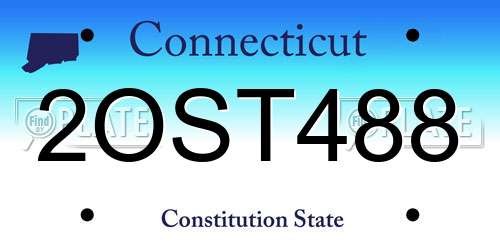 2OST488 Connecticut License Plate