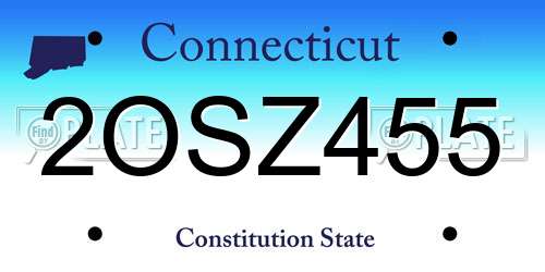 2OSZ455 Connecticut License Plate