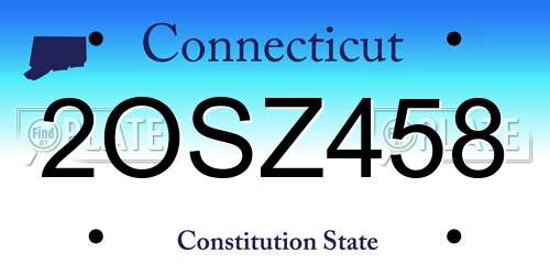 2OSZ458 Connecticut License Plate