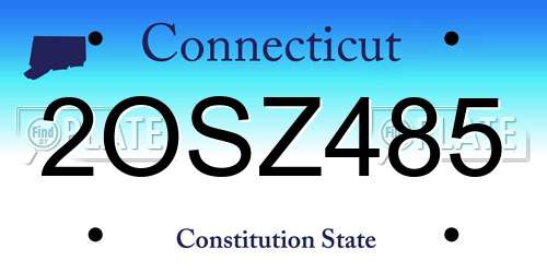 2OSZ485 Connecticut License Plate