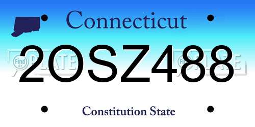 2OSZ488 Connecticut License Plate