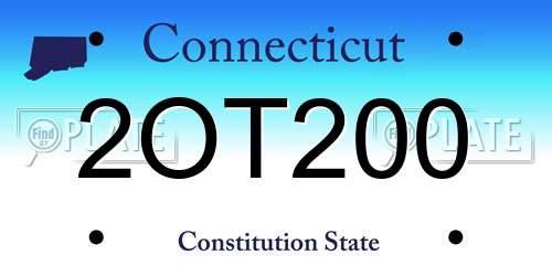 2OT200 Connecticut License Plate