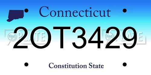 2OT3429 Connecticut License Plate