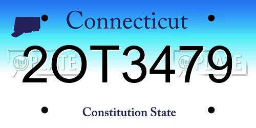 2OT3479 Connecticut License Plate