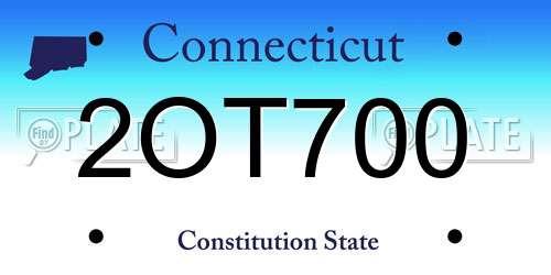 2OT700 Connecticut License Plate