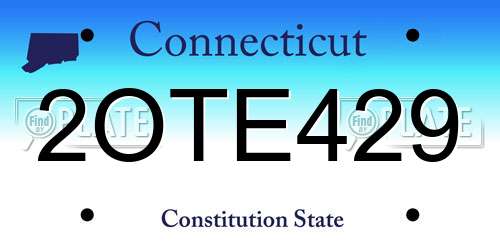 2OTE429 Connecticut License Plate