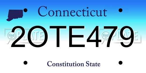 2OTE479 Connecticut License Plate
