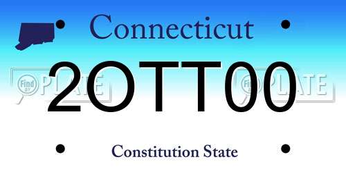 2OTT00 Connecticut License Plate