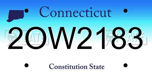 2OW2183 Connecticut License Plate