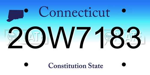2OW7183 Connecticut License Plate