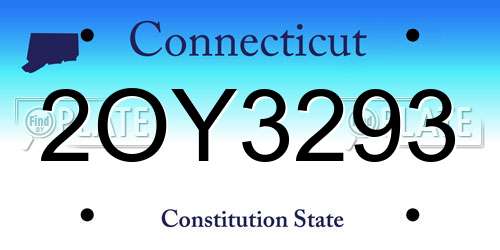2OY3293 Connecticut License Plate