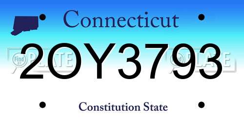 2OY3793 Connecticut License Plate