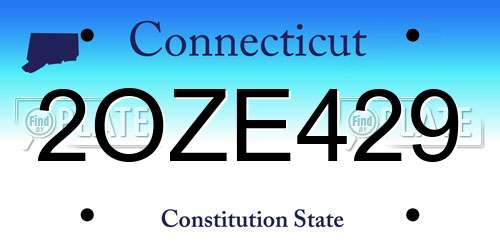 2OZE429 Connecticut License Plate