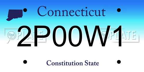2P00W1 Connecticut License Plate