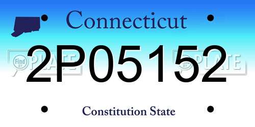 2P05152 Connecticut License Plate