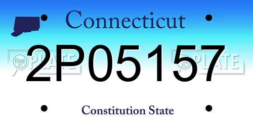 2P05157 Connecticut License Plate