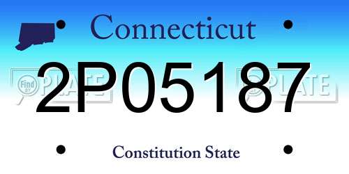 2P05187 Connecticut License Plate