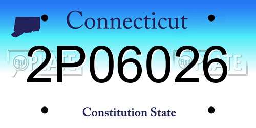 2P06026 Connecticut License Plate