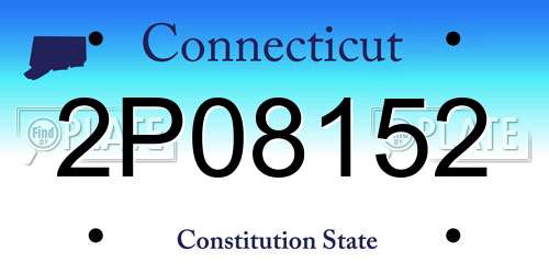 2P08152 Connecticut License Plate