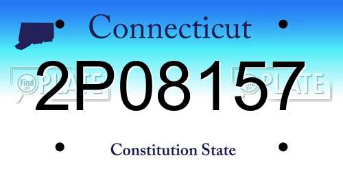 2P08157 Connecticut License Plate