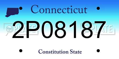 2P08187 Connecticut License Plate