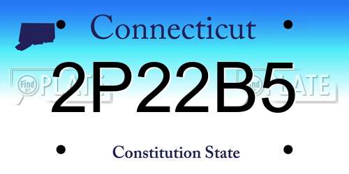 2P22B5 Connecticut License Plate