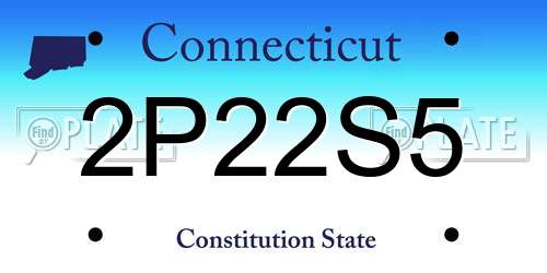 2P22S5 Connecticut License Plate