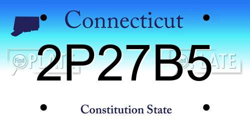 2P27B5 Connecticut License Plate