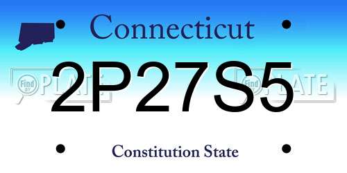 2P27S5 Connecticut License Plate