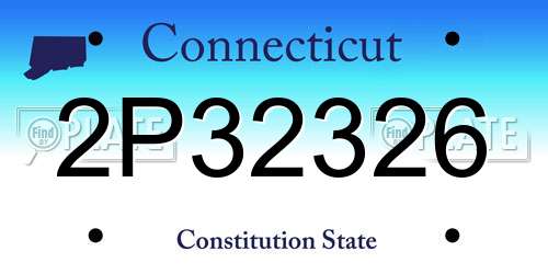 2P32326 Connecticut License Plate